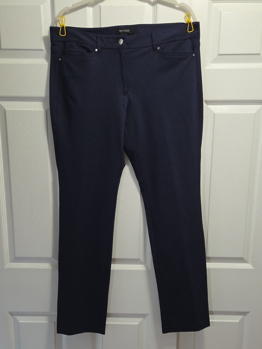 White House Black Market Dark Navy Ponte Knit Straight Leg Pants